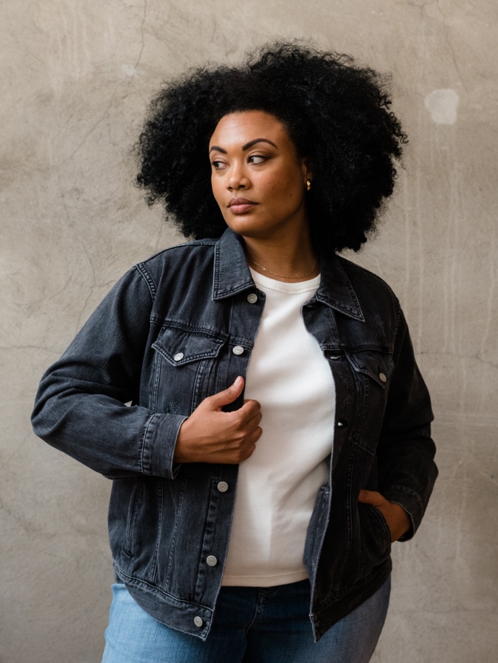 NWT ABLE The Merly Jacket in Washed Black Size 2X